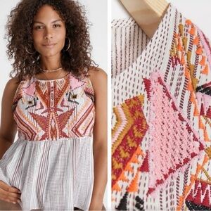 Anthropologie Dolan Velia Embroidered Top 3X EUC